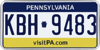 PA license plate KBH9483
