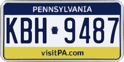 PA license plate KBH9487