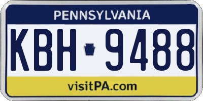 PA license plate KBH9488