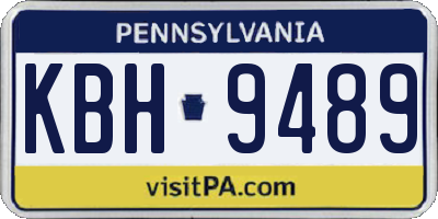PA license plate KBH9489