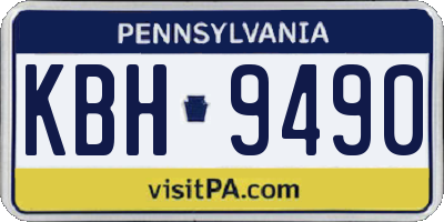 PA license plate KBH9490