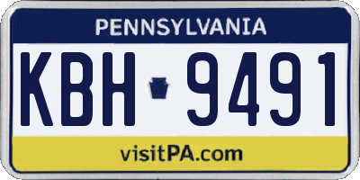 PA license plate KBH9491