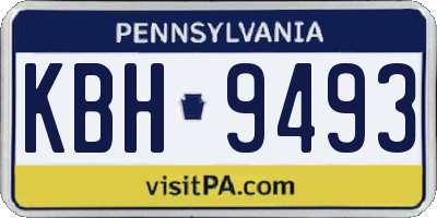 PA license plate KBH9493