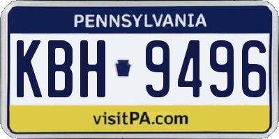 PA license plate KBH9496