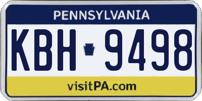 PA license plate KBH9498
