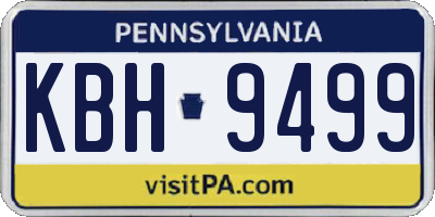 PA license plate KBH9499