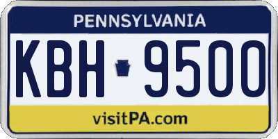 PA license plate KBH9500