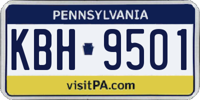 PA license plate KBH9501