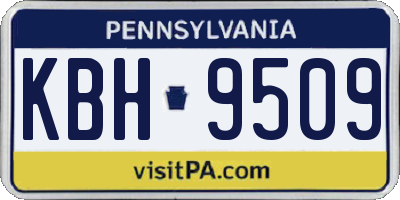 PA license plate KBH9509