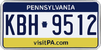 PA license plate KBH9512