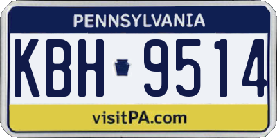 PA license plate KBH9514