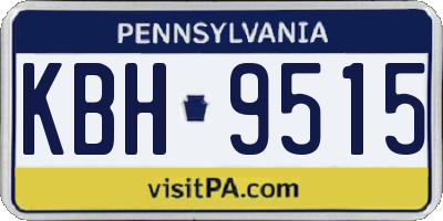 PA license plate KBH9515