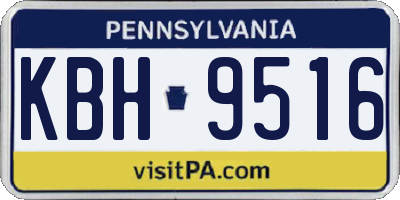 PA license plate KBH9516