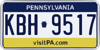 PA license plate KBH9517