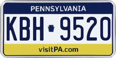 PA license plate KBH9520