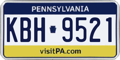 PA license plate KBH9521
