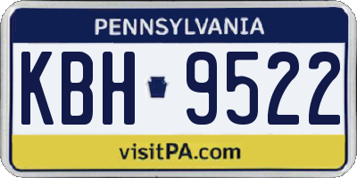 PA license plate KBH9522