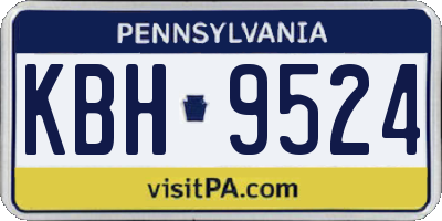 PA license plate KBH9524