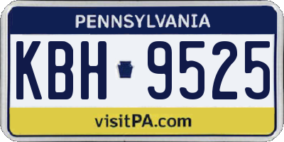 PA license plate KBH9525
