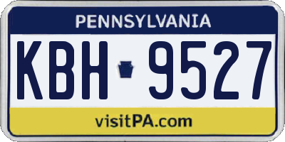 PA license plate KBH9527