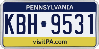 PA license plate KBH9531