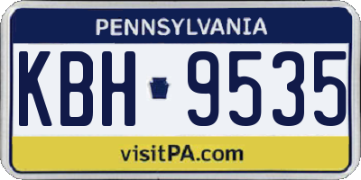 PA license plate KBH9535
