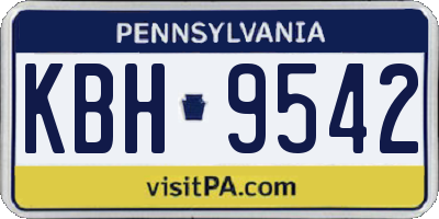 PA license plate KBH9542
