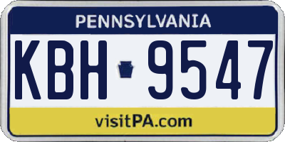 PA license plate KBH9547