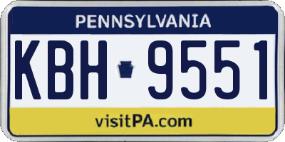 PA license plate KBH9551