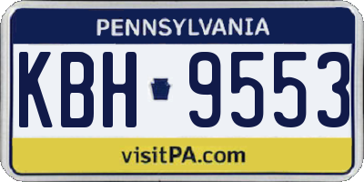 PA license plate KBH9553