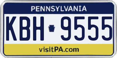 PA license plate KBH9555