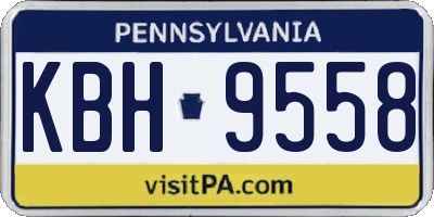 PA license plate KBH9558