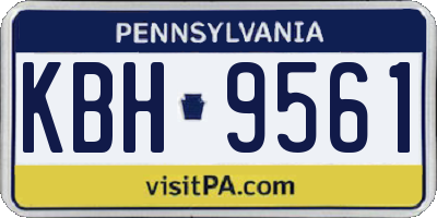 PA license plate KBH9561