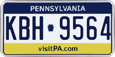 PA license plate KBH9564