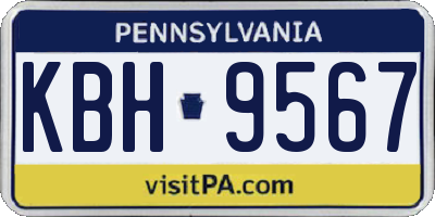 PA license plate KBH9567