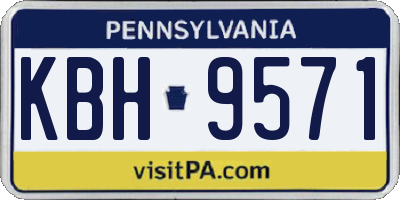 PA license plate KBH9571