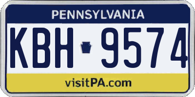 PA license plate KBH9574
