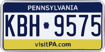 PA license plate KBH9575