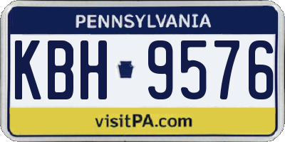 PA license plate KBH9576