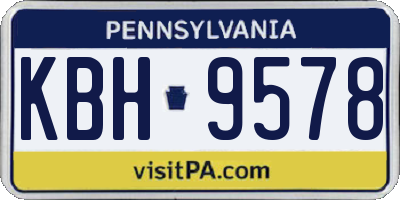 PA license plate KBH9578
