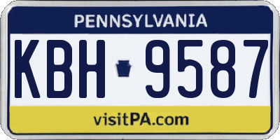 PA license plate KBH9587