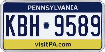 PA license plate KBH9589