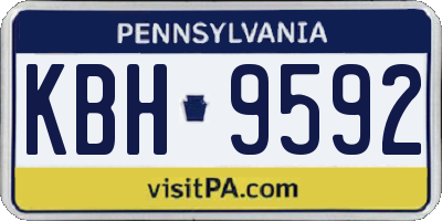 PA license plate KBH9592