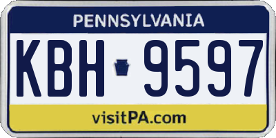 PA license plate KBH9597
