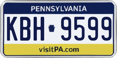 PA license plate KBH9599