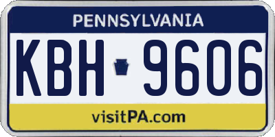 PA license plate KBH9606