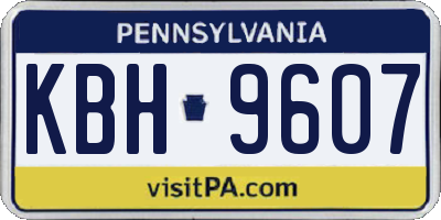 PA license plate KBH9607