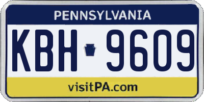PA license plate KBH9609
