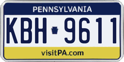 PA license plate KBH9611
