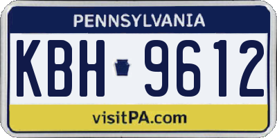 PA license plate KBH9612